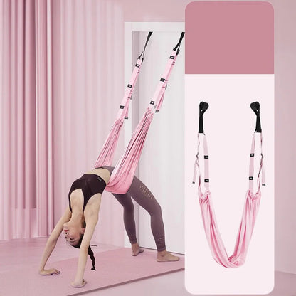 Aerial Yoga Strap | Adjustable Stretching Belt for Splits, Backbends, Inversion & Flexibility Training Pink