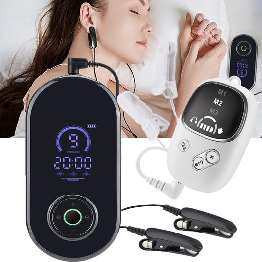 CES Sleep Aid Device | Cranial Electrotherapy Ear Clip Relaxation Device with 9 Intensities & USB-C Charging