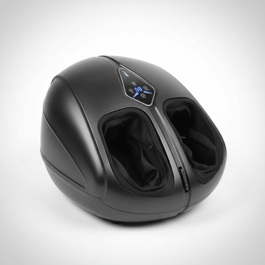 Shiatsu Foot Massager with Heat and Air Compression | 4 Modes, 5 Intensities, Deep Kneading Rollers & Remote Control Black