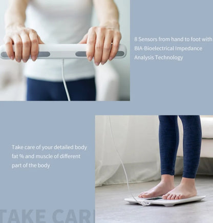 8-Electrode Smart Body Composition Scale with Hand Sensors | 18 Metrics, TFT Display, Fitdays App, 24 Users, Baby Mode & 400 lb Capacity