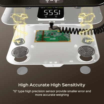 8-Electrode Smart Body Composition Scale with Retractable Handle | Dual-Frequency Segmental BIA, Color Display, App Sync & 400 lb Capacity