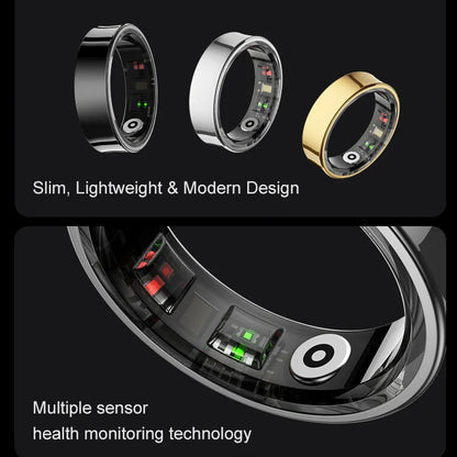 Smart Health Ring | Heart Rate & SpO₂ | Skin Temp | Sleep & Fitness Tracker | Waterproof