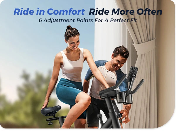 Smart Indoor Cycling Bike with 15 lb Flywheel | Quiet Belt Drive, Bluetooth App Sync, LED Monitor & 300 lb Capacity