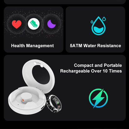 Smart Fitness Ring with Rotating Spinner | Heart Rate, Sleep and Activity Tracking, 60-Day Battery, App Sync & Charging Case