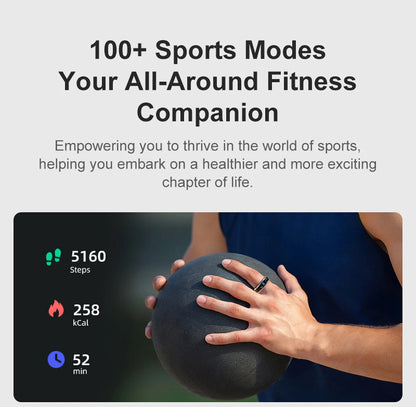 Smart Fitness Ring with Rotating Spinner | Heart Rate, Sleep and Activity Tracking, 60-Day Battery, App Sync & Charging Case