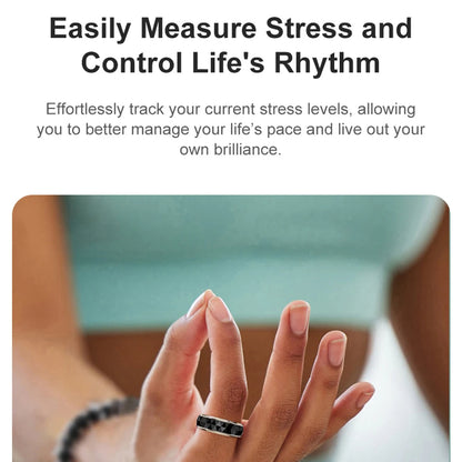 Smart Fitness Ring with Rotating Spinner | Heart Rate, Sleep and Activity Tracking, 60-Day Battery, App Sync & Charging Case