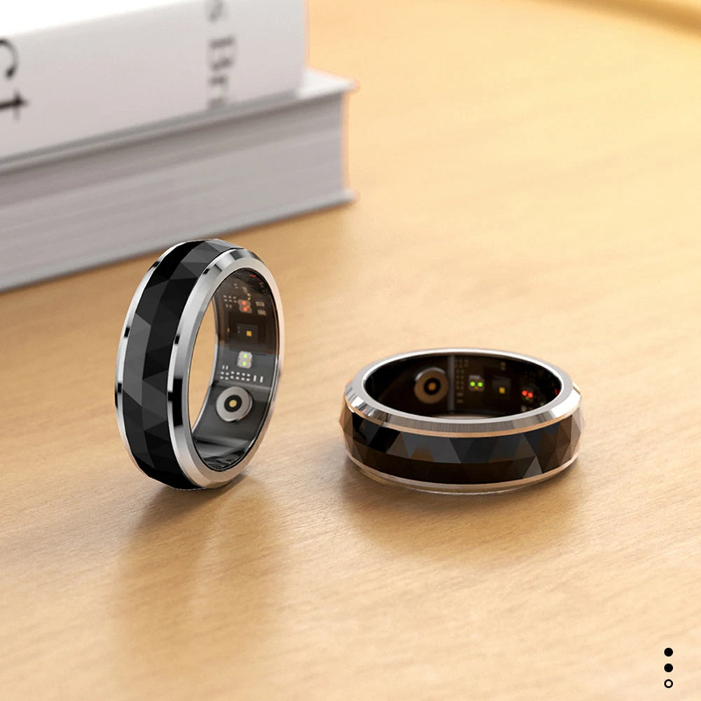 Smart Fitness Ring with Rotating Spinner | Heart Rate, Sleep and Activity Tracking, 60-Day Battery, App Sync & Charging Case