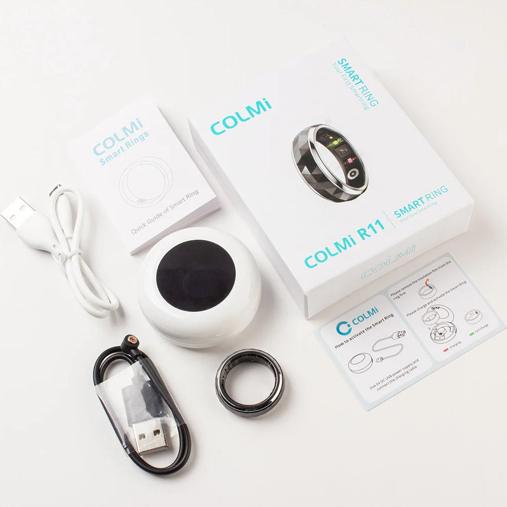 Smart Fitness Ring with Rotating Spinner | Heart Rate, Sleep and Activity Tracking, 60-Day Battery, App Sync & Charging Case