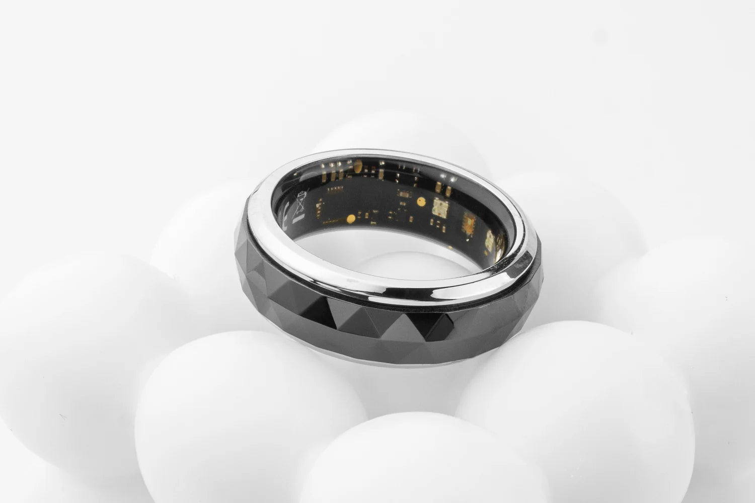 Smart Fitness Ring with Rotating Spinner | Heart Rate, Sleep and Activity Tracking, 60-Day Battery, App Sync & Charging Case