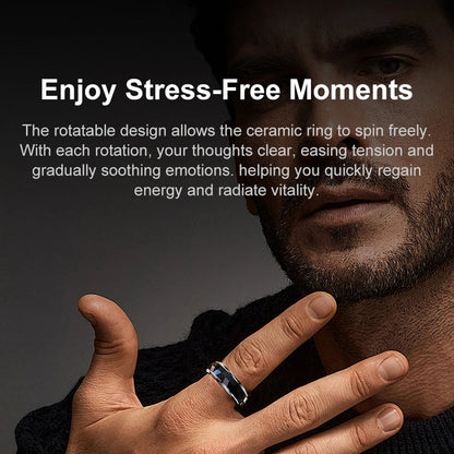 Smart Fitness Ring with Rotating Spinner | Heart Rate, Sleep and Activity Tracking, 60-Day Battery, App Sync & Charging Case