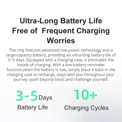 Smart Fitness Ring with Rotating Spinner | Heart Rate, Sleep and Activity Tracking, 60-Day Battery, App Sync & Charging Case
