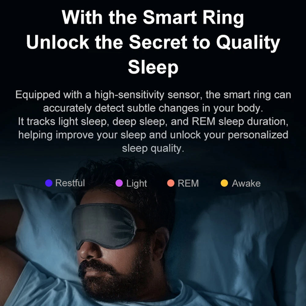 Smart Fitness Ring with Rotating Spinner | Heart Rate, Sleep and Activity Tracking, 60-Day Battery, App Sync & Charging Case