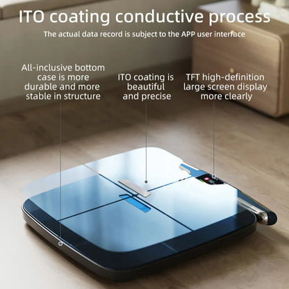 8-Electrode Smart Body Composition Scale with Dual-Frequency BIA | 59 Metrics, Wi-Fi, Bluetooth, TFT Display & 400 lb Capacity