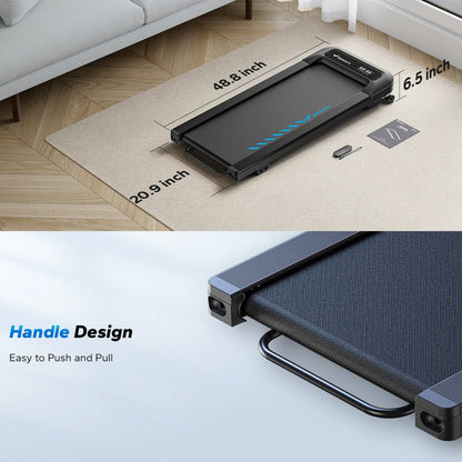 Under Desk Walking Pad Treadmill with 9% Electric Incline | 2.5HP Motor, 265 lb Capacity, Bluetooth App, LED & Remote
