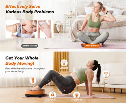 Vibration Plate Exercise Machine with Foot Massage | 99 Speeds, 9 Programs, 330 lb Capacity, Resistance Bands & Push-Up Bars