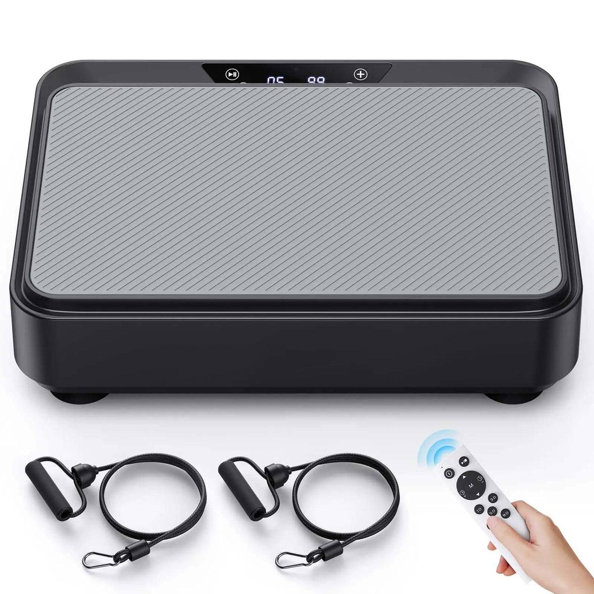 Mini Vibration Plate Exercise Machine, 99 Speeds, 9 Programs, Remote and Resistance Bands