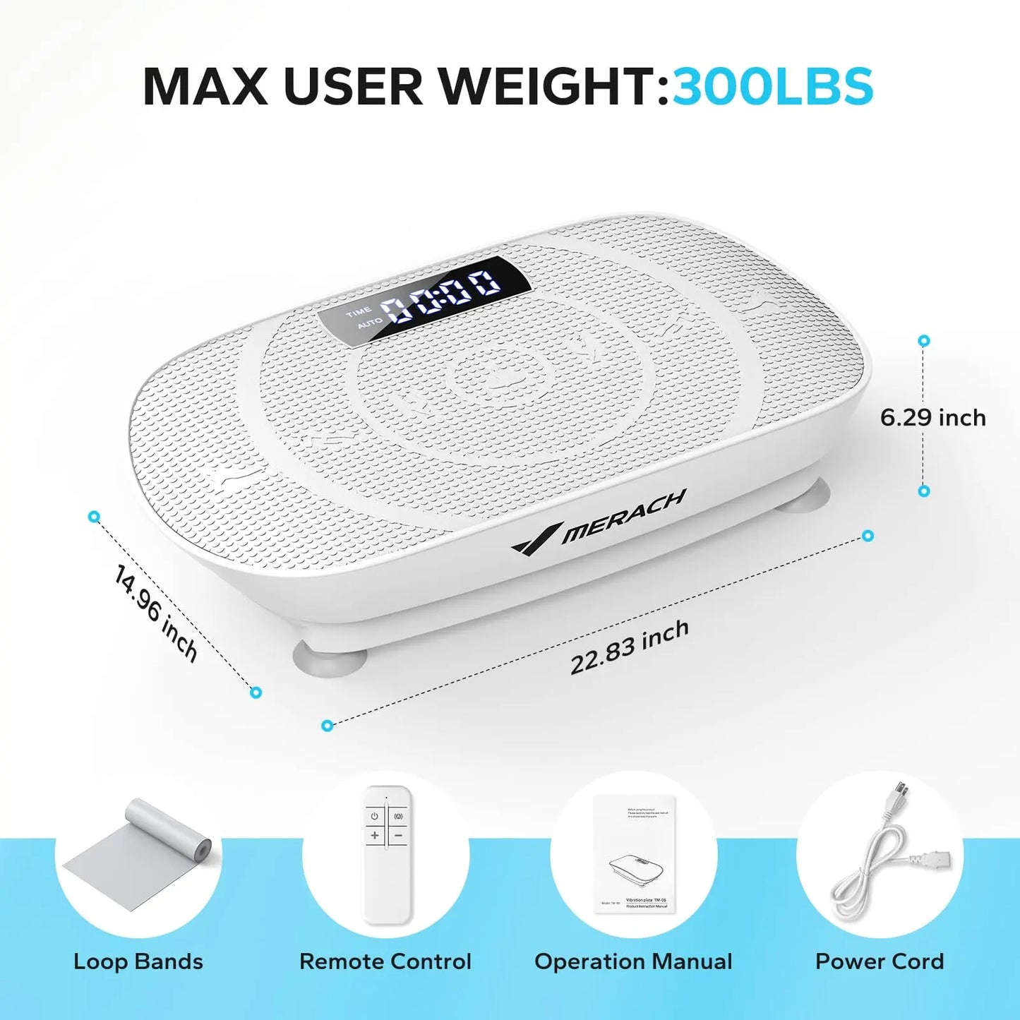 Vibration Plate Exercise Machine | 10-Speed Whole Body Vibration Platform with Resistance Bands & Remote | Fat Burning, Muscle Toning & Circulation Booster