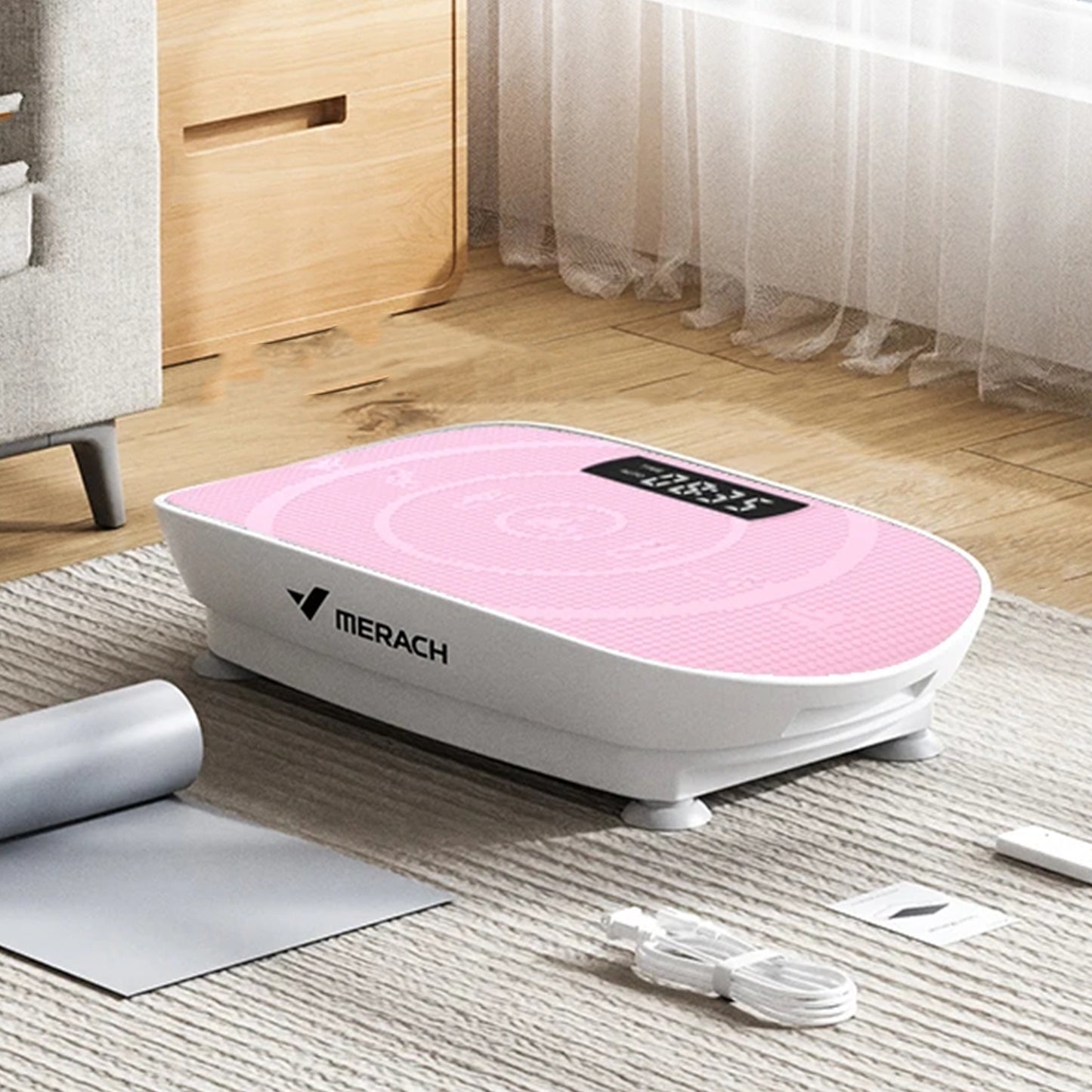 Vibration Plate Exercise Machine | 10-Speed Whole Body Vibration Platform with Resistance Bands & Remote | Fat Burning, Muscle Toning & Circulation Booster
