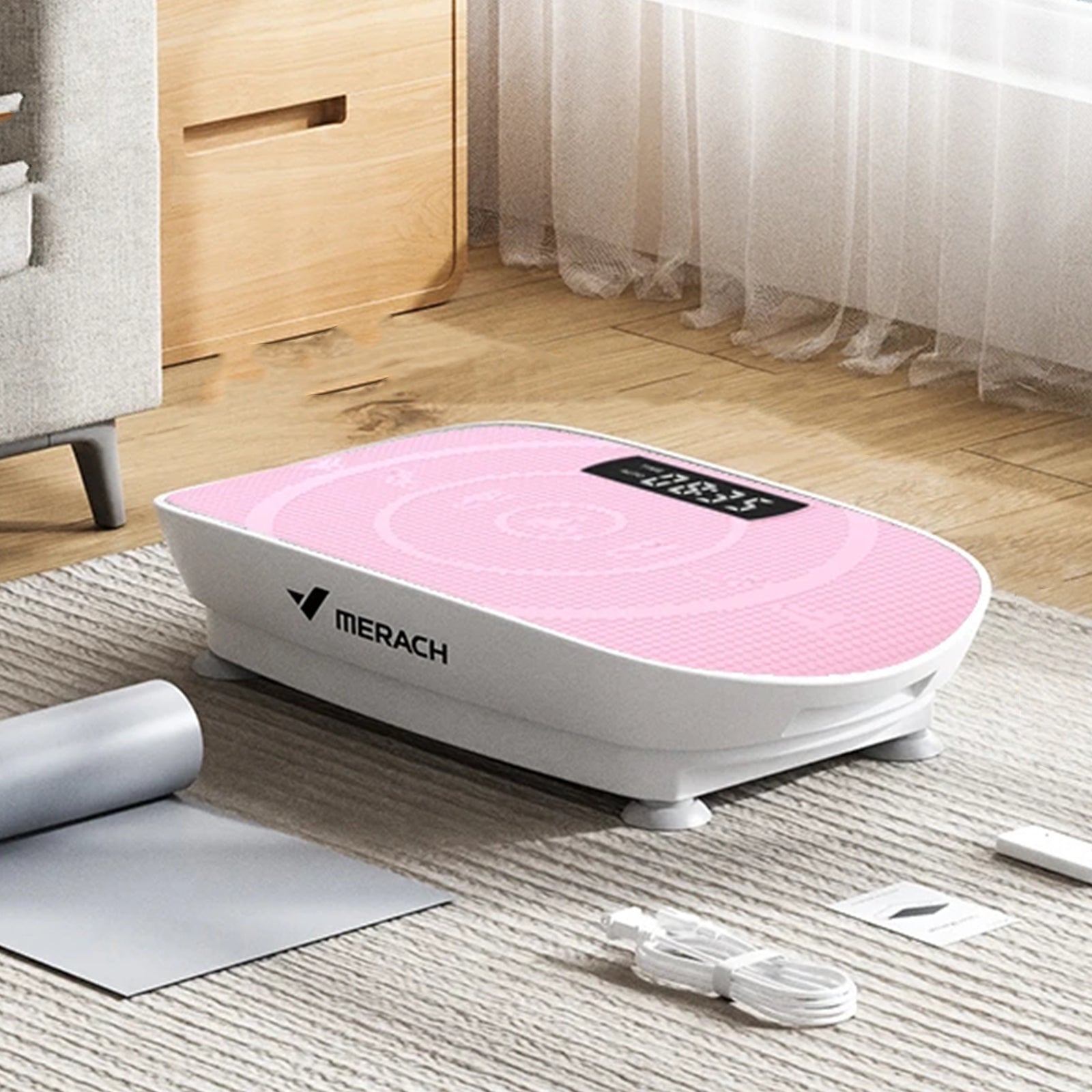 Vibration Plate Exercise Machine | 10-Speed Whole Body Vibration Platform with Resistance Bands & Remote | Fat Burning, Muscle Toning & Circulation Booster