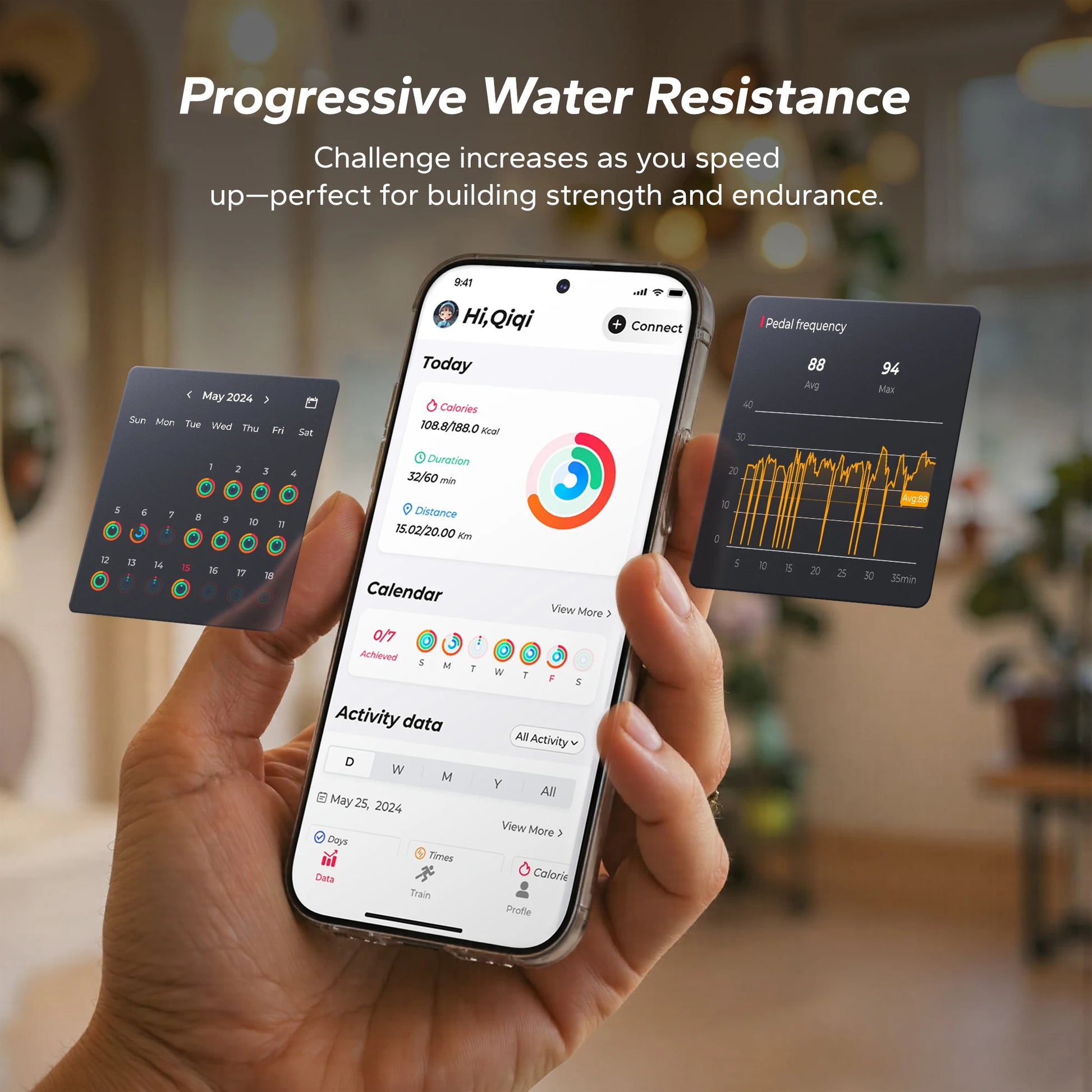 Foldable Solid Wood Water Rowing Machine | Natural Resistance, Bluetooth App, Workout Monitor, 400 lb Capacity & Upright Storage