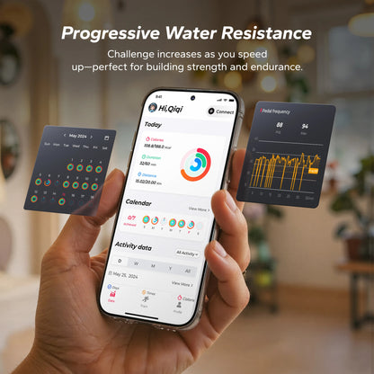 Foldable Solid Wood Water Rowing Machine | Natural Resistance, Bluetooth App, Workout Monitor, 400 lb Capacity & Upright Storage