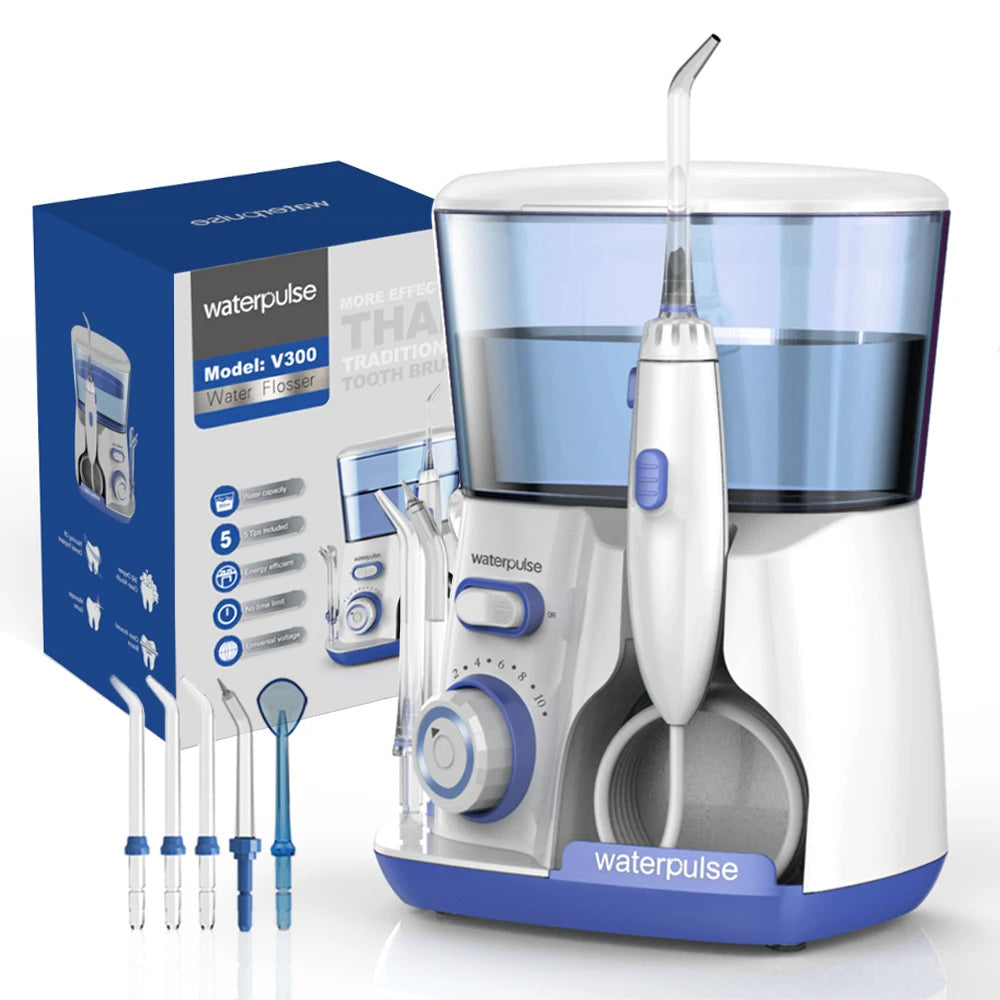 Professional Oral Irrigator | 1800 Pulses/min, 800ml Tank, 5 Tips & Adjustable Pressure | Electric Water Flosser for Braces, Implants & Gum Health