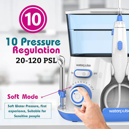 Professional Oral Irrigator | 1800 Pulses/min, 800ml Tank, 5 Tips & Adjustable Pressure | Electric Water Flosser for Braces, Implants & Gum Health