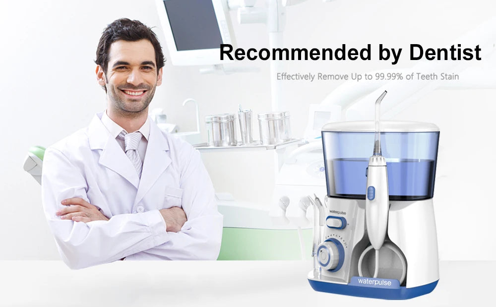 Countertop Water Flosser, 800 ml Tank, 10 Pressure Settings and 5 Tips