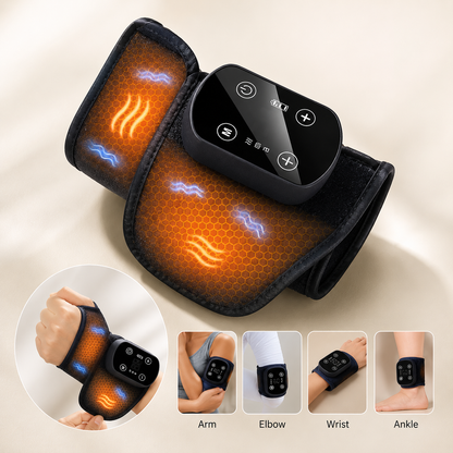 Wrist Massager with Heat | Cordless Heated Wrist Brace with Vibration, 5 Heat Levels & Adjustable Fit