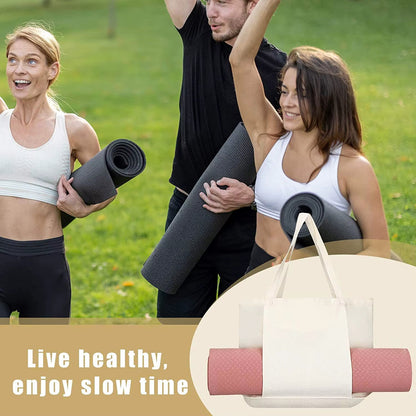 Yoga Mat Carry Bag | Canvas Yoga Mat Tote with Adjustable Strap & Extra Storage | Lightweight Mat Carrier for Gym, Studio & Travel