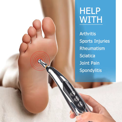 Electric Acupuncture Pen for Pain Relief | Needle-Free Microcurrent Meridian Therapy Device with 5 Heads, Muscle Recovery & USB-C Charging
