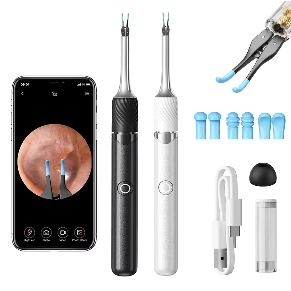 Ear Wax Removal Tool with 12MP Camera | Wi-Fi Ear Cleaner and LED Otoscope for iPhone and Android with Ear Picks