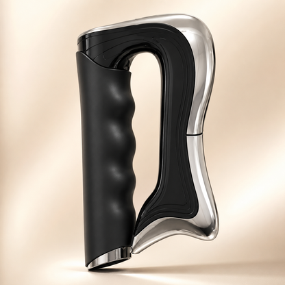 Fascia Massage Tool with Microcurrent and Vibration | Rechargeable Handheld Muscle Massager with 3 Modes Black