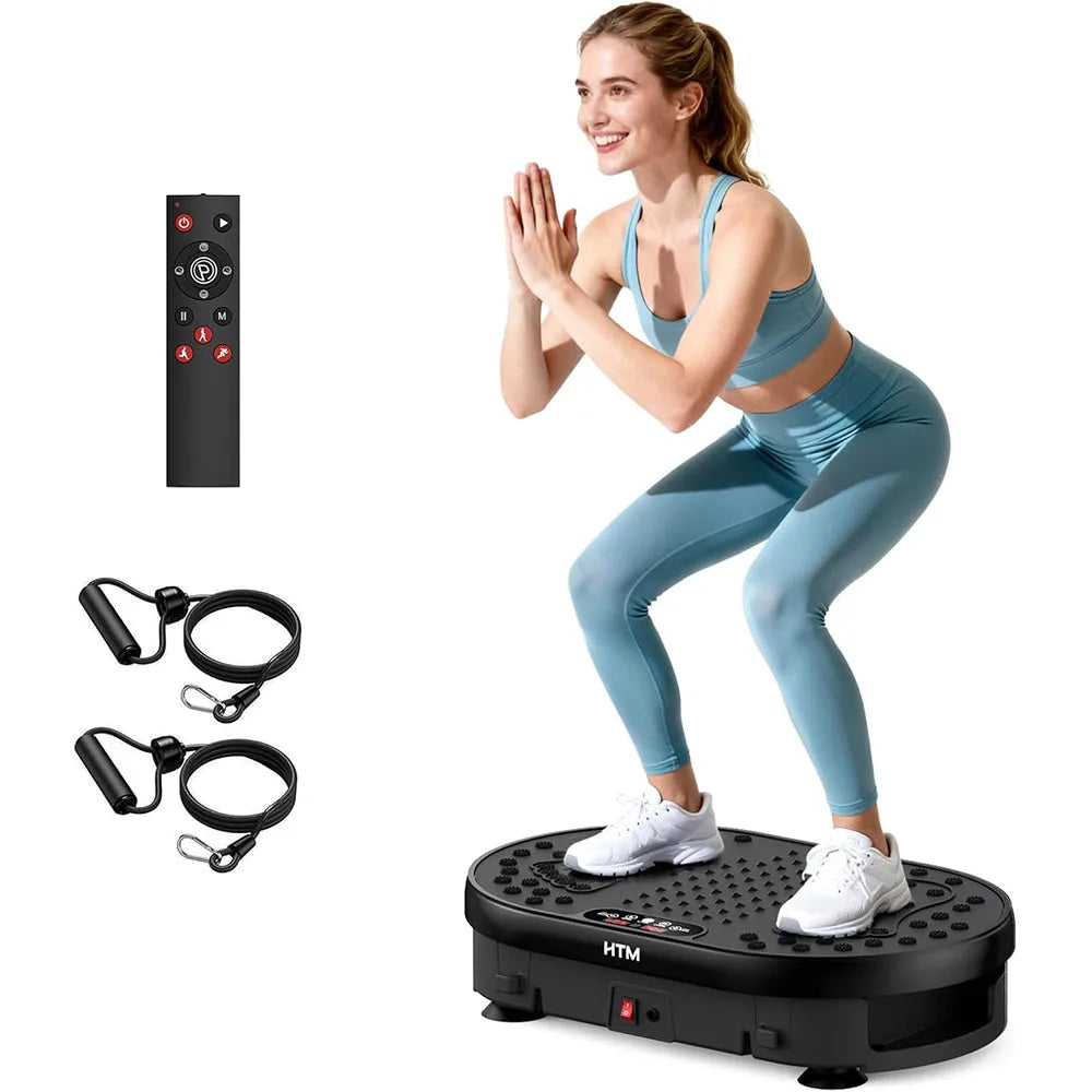 Vibration Plate Exercise Machine | Full Body Shaker with 120 Speeds, 9 Programs, Remote Control & 300 lb Capacity Black