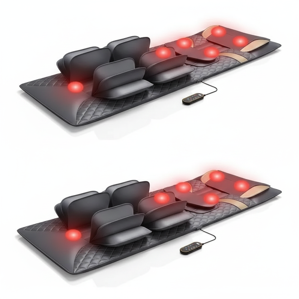 Full Body Massage Mat with Heat and Air Compression | Neck, Back & Lumbar Traction Massager with Vibration and Remote