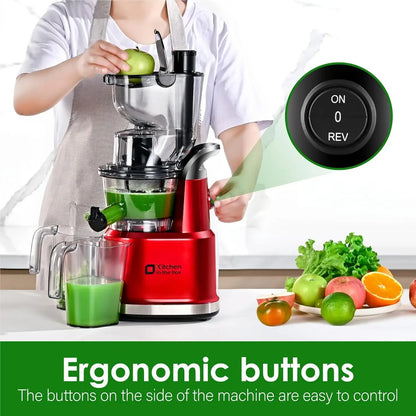Cold Press Juicer | Wide 3.27" Chute, BPA-Free, High Juice Yield, Low-Noise Masticating