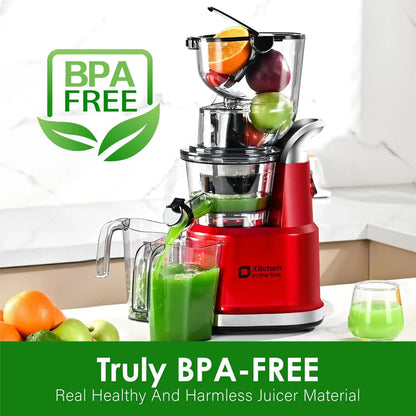 Cold Press Juicer | Wide 3.27" Chute, BPA-Free, High Juice Yield, Low-Noise Masticating