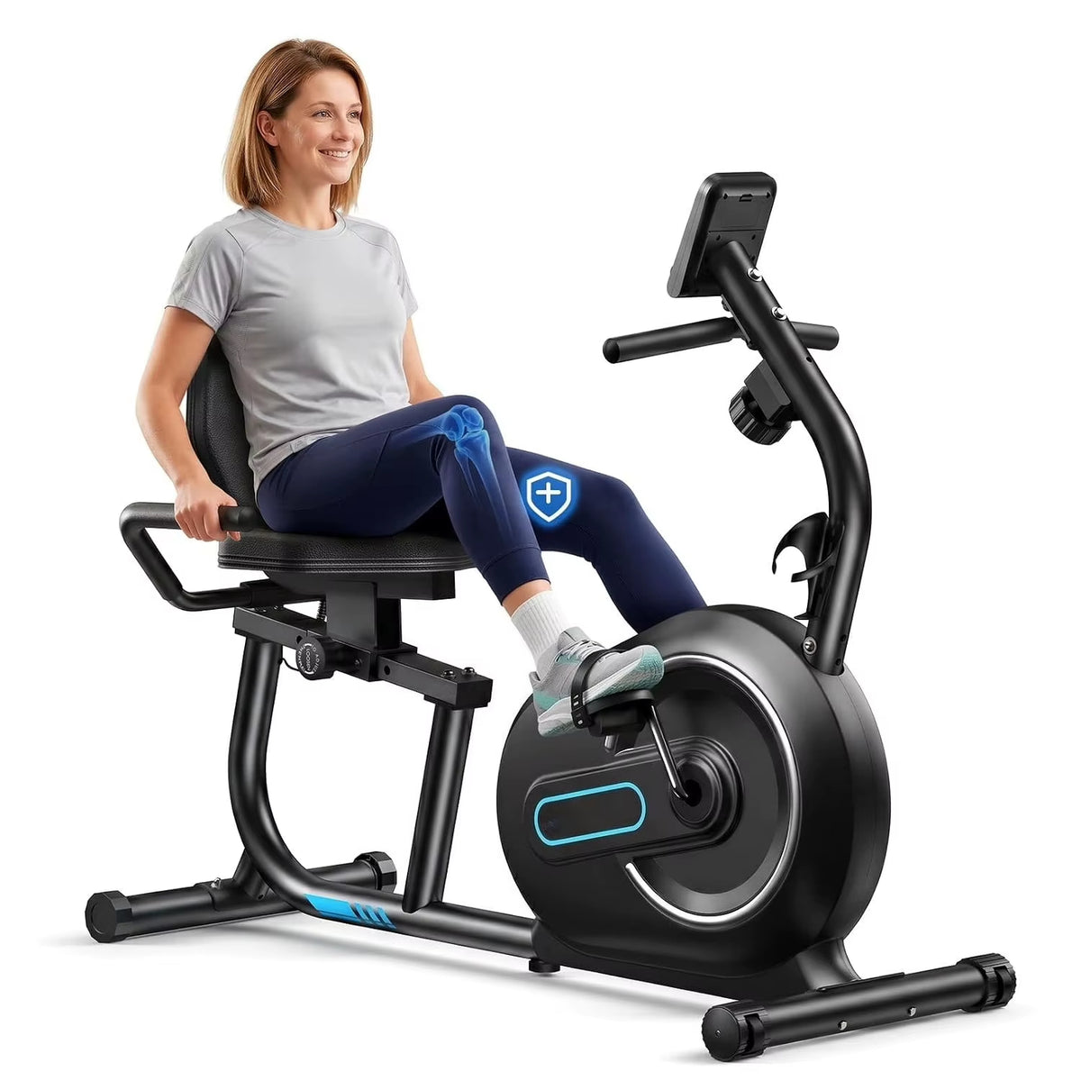 Recumbent Exercise Bike, 8 Magnetic Resistance Levels and Bluetooth