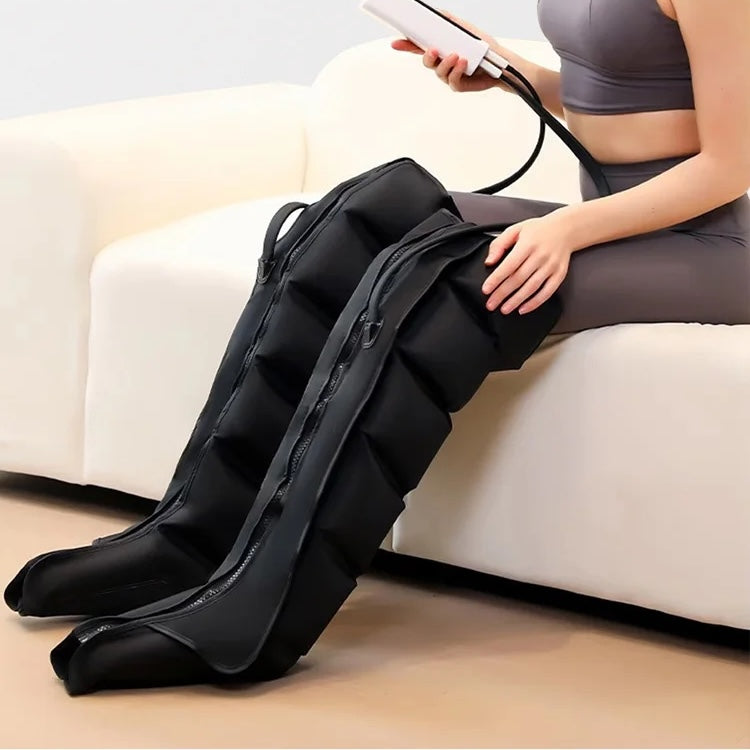 Air Compression Leg Massager Boots | 360° Foot and Calf Wraps with 3 Modes, 3 Intensities & Remote Control