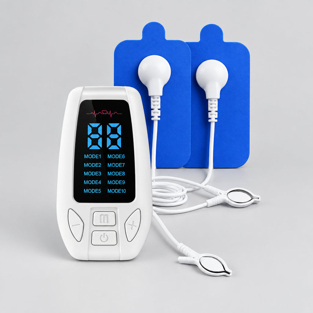 CES and EMS Electrical Stimulation Controller with Ear Clips and Pads