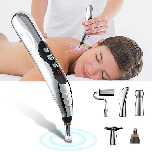 Electric Acupuncture Pen for Pain Relief | Needle-Free Microcurrent Meridian Therapy Device with 5 Heads, Muscle Recovery & USB-C Charging