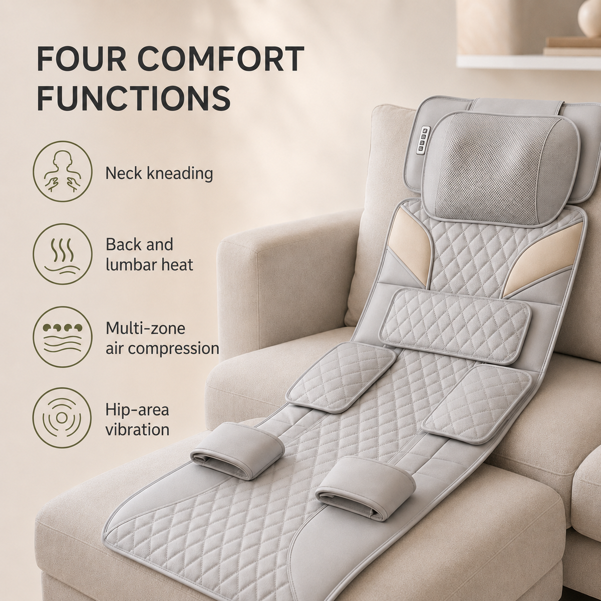 Full Body Massage Mat with Heat, Neck Kneading and Air Compression