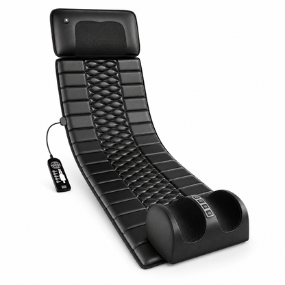 Full Body Massage Mat with Heat, 10 Vibration Points & 9 Modes | Shiatsu Back Massage Pad with Adjustable Intensity and Timer Mat + Foot Massager
