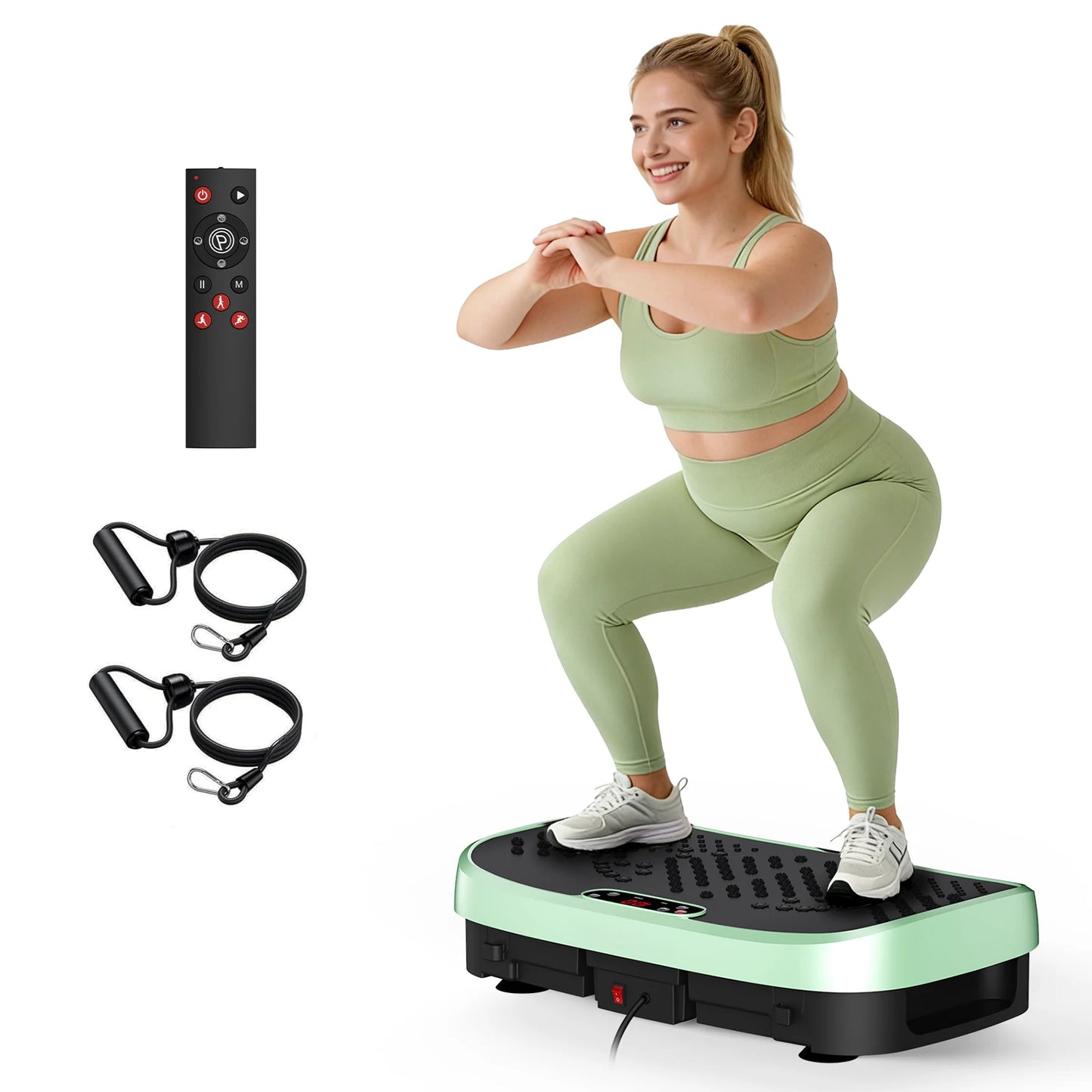 Vibration Plate Exercise Machine | Whole Body Shaker with 120 Speeds, 330 lb Capacity & Non-Slip Platform Green