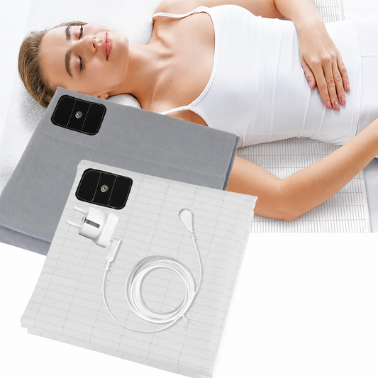Grounding Bed Sheet | Earthing Sheet with Organic Cotton, Silver Fiber & Conductive Grounding Cable for Better Sleep 59.8x80" Grey