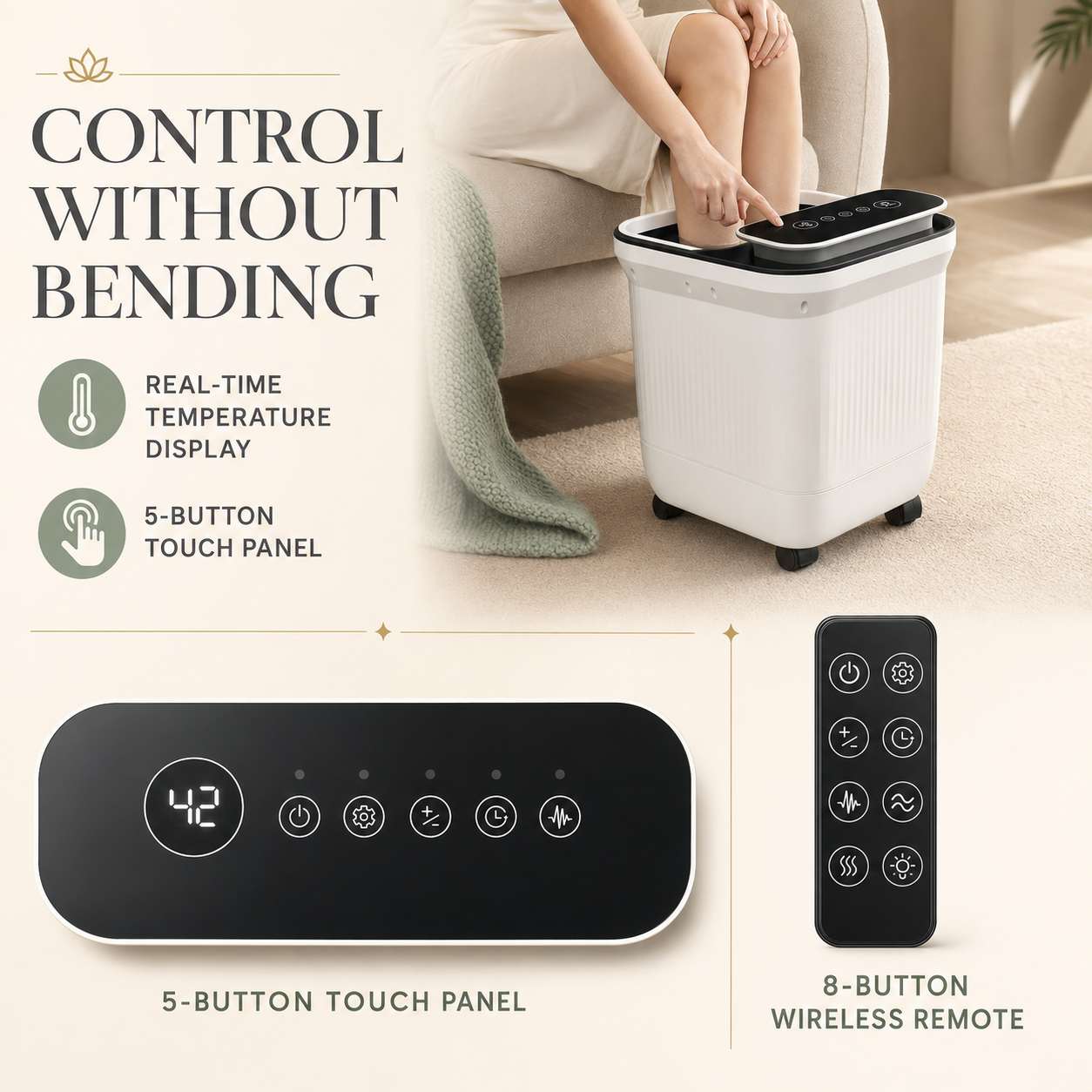 Motorized Foot Spa Bath Massager with Heat, Automatic Rollers, Water Jets, Temperature Control and Remote for Home Use