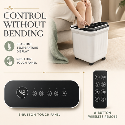 Motorized Foot Spa Bath Massager with Heat, Automatic Rollers, Water Jets, Temperature Control and Remote for Home Use