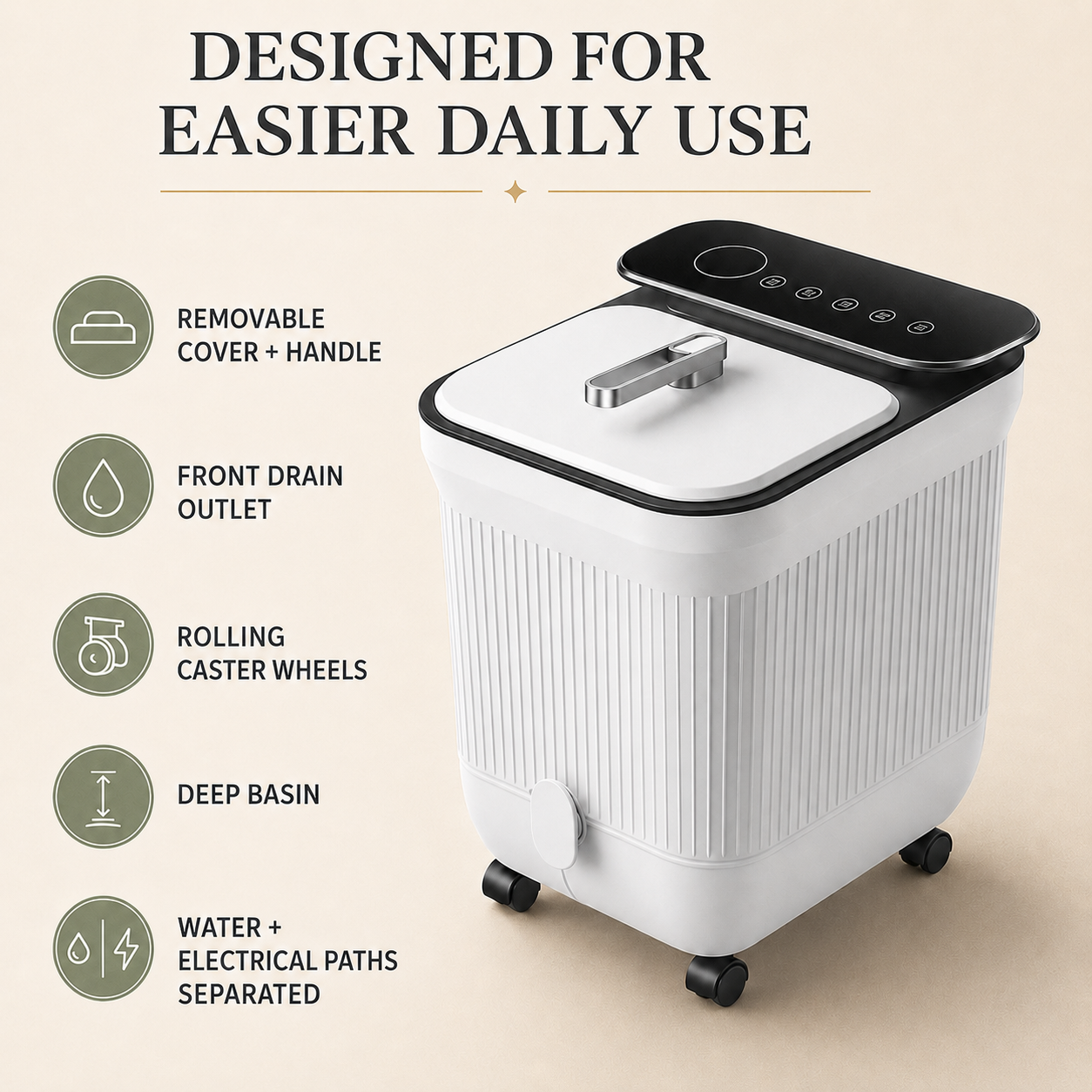 Motorized Foot Spa Bath Massager with Heat, Automatic Rollers, Water Jets, Temperature Control and Remote for Home Use