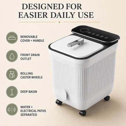 Motorized Foot Spa Bath Massager with Heat, Automatic Rollers, Water Jets, Temperature Control and Remote for Home Use