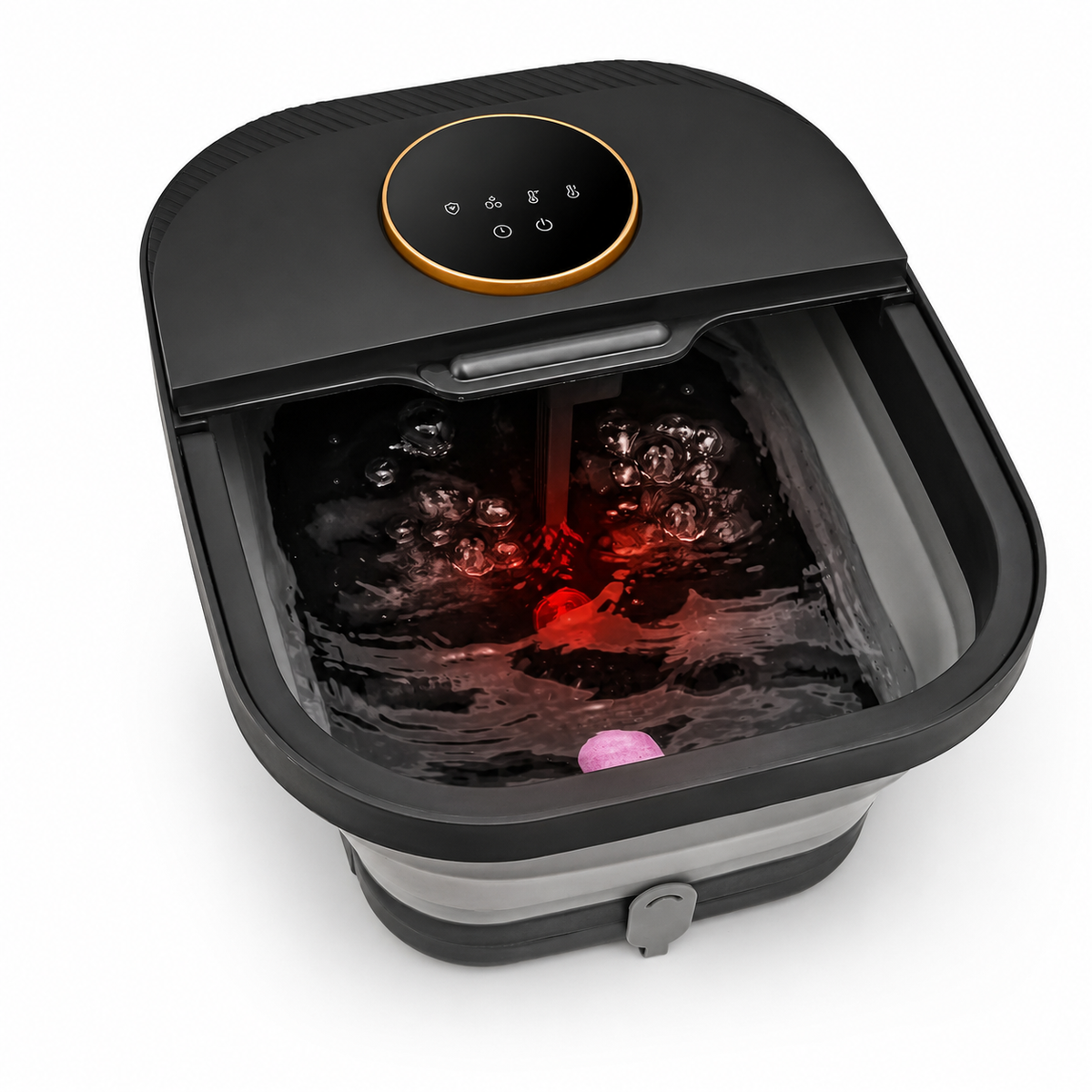 Collapsible Foot Spa with Heat, Bubbles, Manual Rollers and Remote